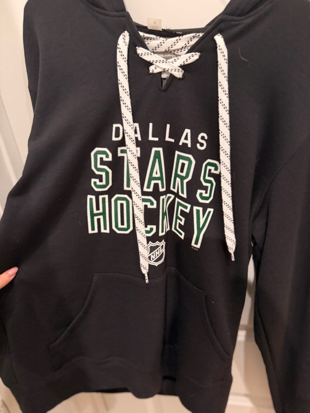 Reebok Black Hoodie with White & Green Dallas Lettering